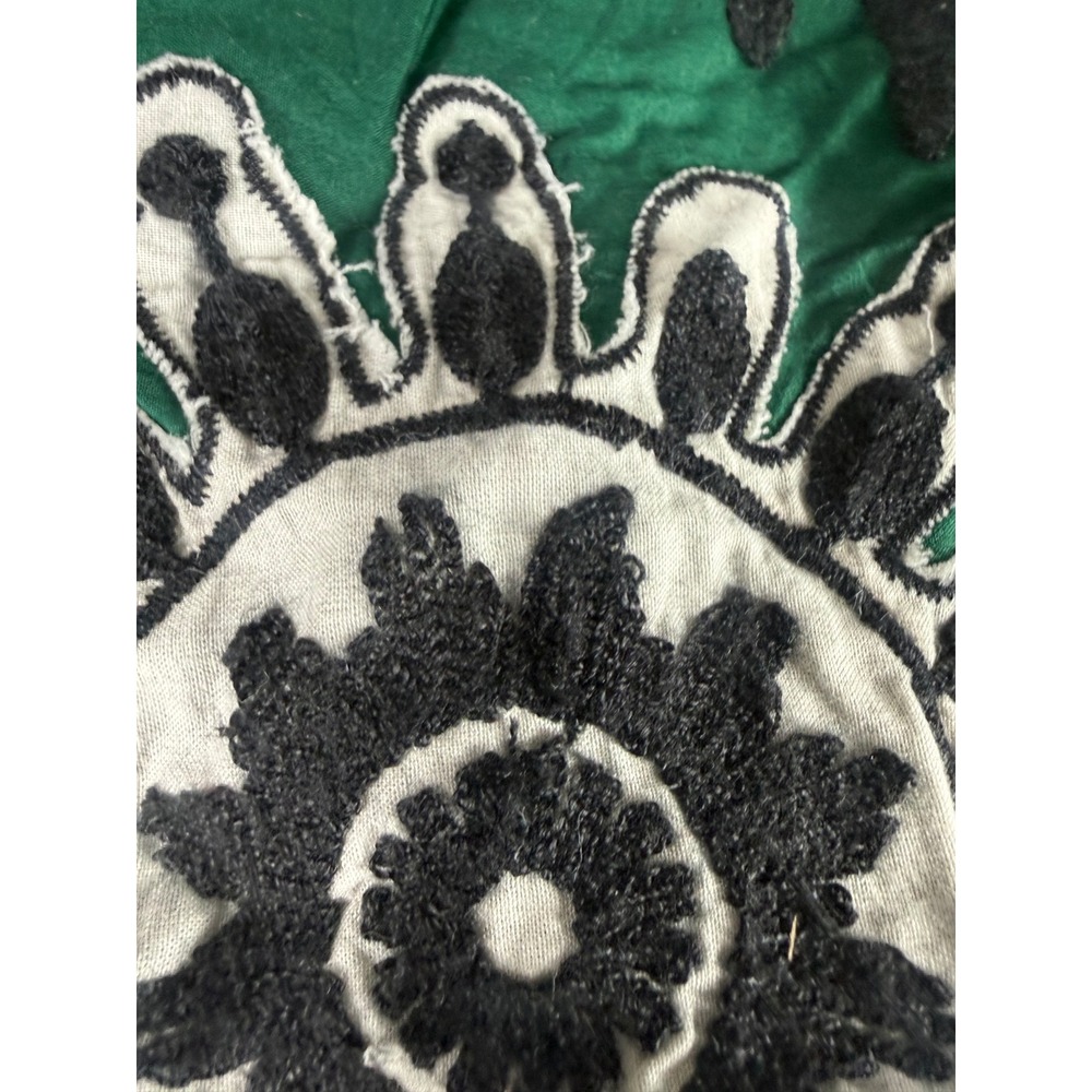 Sea New York Green Embroidered Floral Midi Skirt Boho Tiered Ruffle Women Size S - Picture 3 of 9